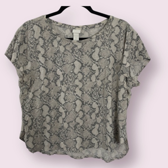 Snake Print Python Tee T Shirt Boho Bohemian Artsy Chic Hipster Modern Top - Picture 1 of 5